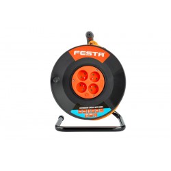 Kabel prodlužovací na bubnu FESTA 50m 4zásuvky 3x1.5mm IP20 MAX 3680W